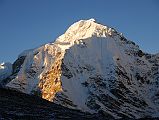 44 Dorje Lakpa and Gur Karpo Ri At Sunrise From Shishapangma Southwest Advanced Base Camp Dorje Lakpa, (6966m) and Gur Karpo Ri (6889m) dominate the view to the south at sunrise from Shishapangma Southwest Advanced Base Camp.